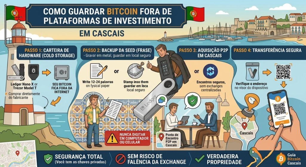 Como guardar Bitcoin fora de plataformas de investimento em Cascais