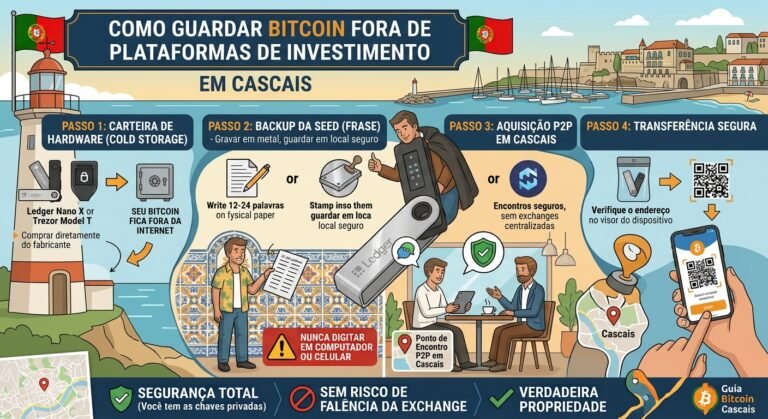 Como guardar Bitcoin fora de plataformas de investimento em Cascais