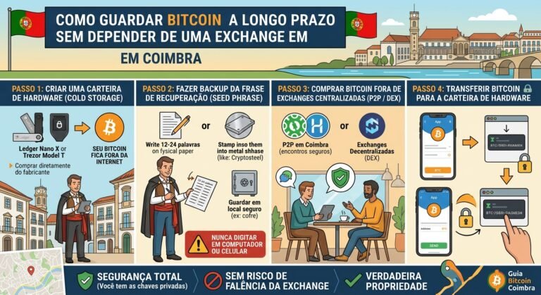 Como guardar Bitcoin a longo prazo sem depender de uma exchange em Coimbra (74 caracteres) / Versão Otimizada