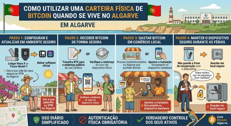 Como utilizar uma carteira física de Bitcoin quando se vive no Algarve